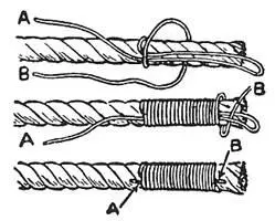 To prevent the end of a rope from becoming frayed you should whip it Place a - фото 54