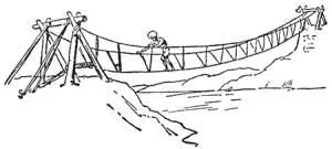 In the Himalaya mountains the natives make bridges of three ropes Bridge - фото 60