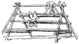 This is a home made camp gymnasium Build it from strong poles and ropes for - фото 141