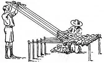 On a camp loom it is easy to weave a comfor table mattress out of bracken fer - фото 87