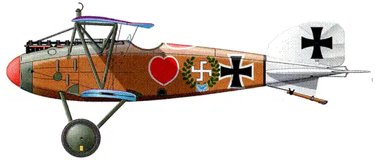 Albatros DIII из Jasta 5 летчик лт Вернер Фосс июнь 1917 г AEG JI - фото 24