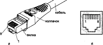 Рис 101 Разъем RJ45 a вилка б розетка Таблица 101 Разъем RJ45 - фото 115