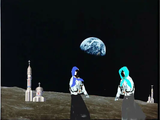 На темном лунном небе ярко сияла Земля Матушки Мария и Дарья вышли из - фото 2