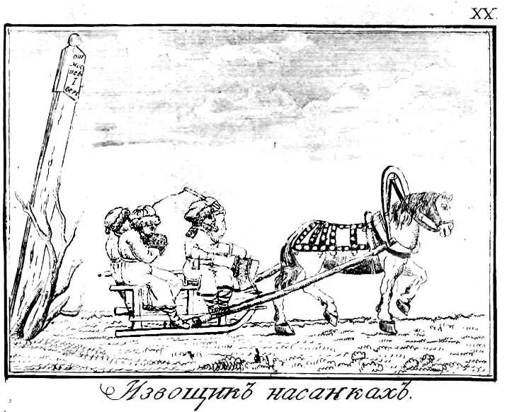 XX I ИЗВОЩИК НА САНКАХ В зимнее время извощики имеют маленькие санки с - фото 60