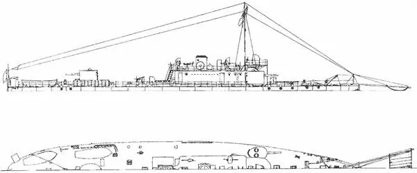 Схема наружного вида румынского монитора Jon C Bratianu 1916 год три - фото 9