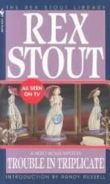 Rex Stout Trouble in Triplicate обложка книги