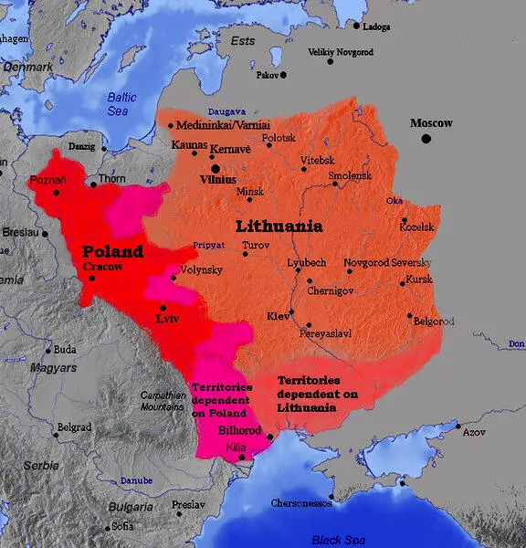 Карта Великого Княжества Литовского 1387 года Однако с неизбежностью Литва - фото 2