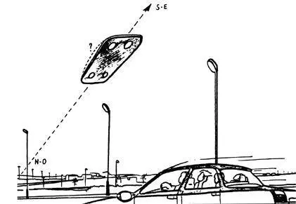 Sketch by a mother who observed a craft while on the highway with her family - фото 3