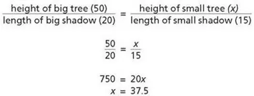 The shorter tree x is 375 feet tall Questions courtesy of Master the GED - фото 2