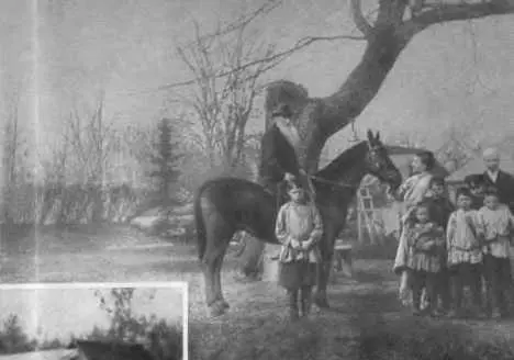 Л Н Толстой и Д П Маковицкий с крестьянскими детьми у дерева бедных - фото 75
