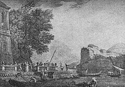 Замок XVIII века Гравюра Куле с картины Верне Музей изящных искусств Таково - фото 3