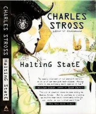 Charles Stross Halting State обложка книги