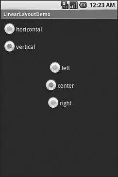 Figure 74 The same application with the Vertical and Center radio buttons - фото 15