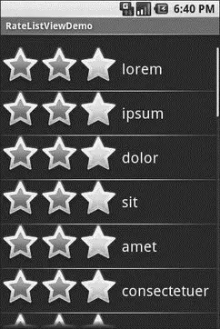 Figure 95 The RateListViewDemo sample application The difference is in - фото 32