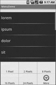 Figure 112 The same application showing the options menu Clicking the More - фото 45