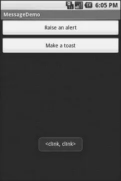 Figure 142 The same application after clicking the Make a Toast button - фото 54
