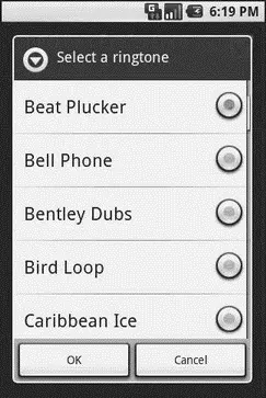 Figure 172 Choosing a ringtone preference Note that there is no explicit - фото 57