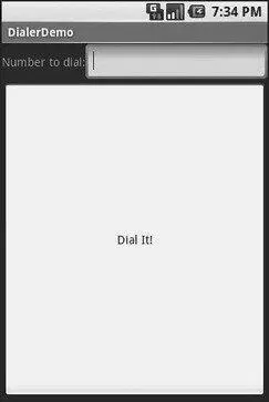 Figure 351 The DialerDemo sample application as initially launched However - фото 90