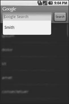 Figure 362 The Android global search popup showing a dropdown with - фото 93