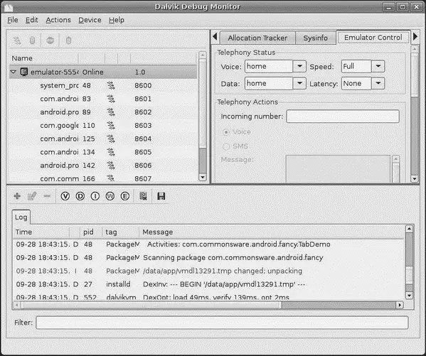 Figure 378 DDMS with emulator selected Logging Rather than use adb - фото 101