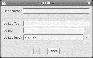 Figure 379 DDMS logging filter In addition you can Filter the Log tab by - фото 102