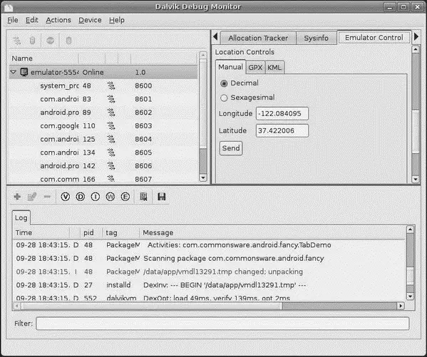 Figure 3712 DDMS location controls The Manual tab is fairly - фото 105