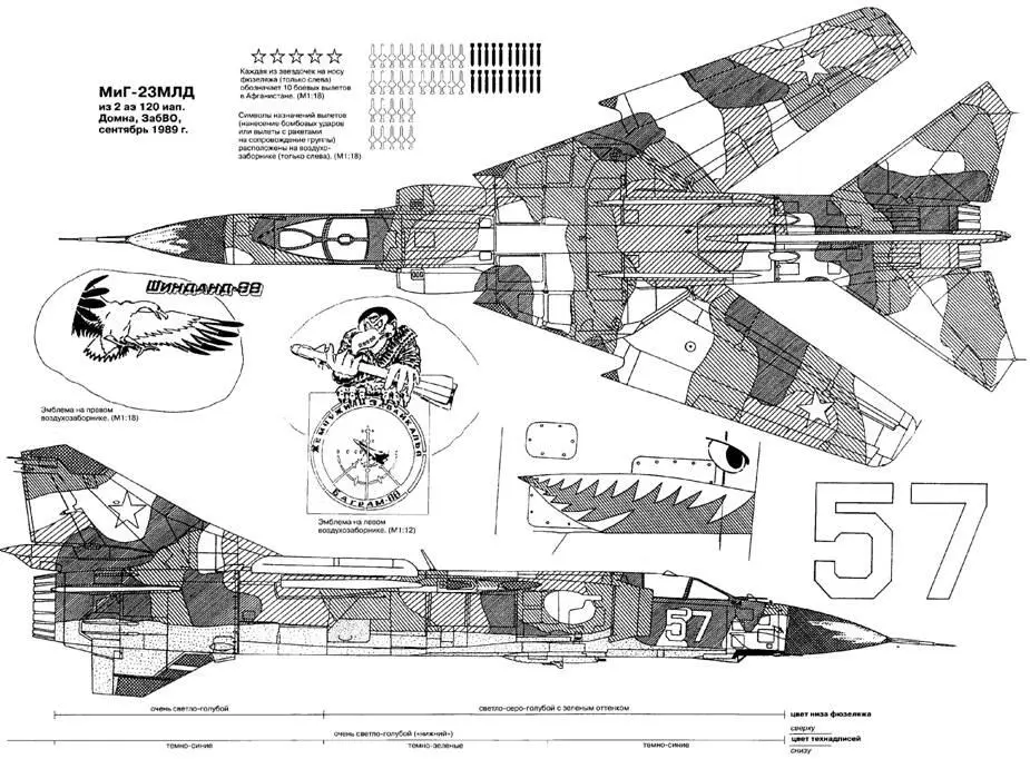 МиГ23МЛД из 190 иап Канатово ОдВО август 1987 г МиГ23МЛД из 2 аэ 120 иап - фото 73