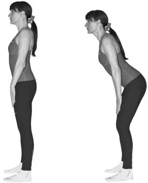 Медленно наклоняемся с прямой спиной опустив руки вниз и согнув немного - фото 20