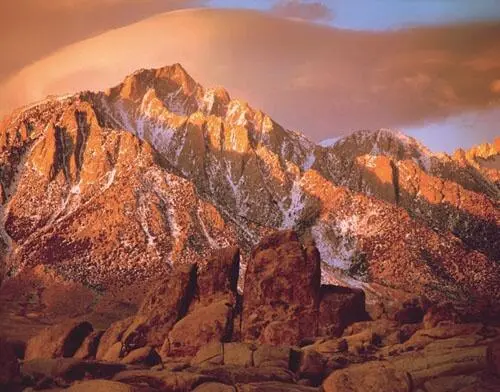 Taken at sunrise as a dramatic cloud swept over the rugged Sierra summit this - фото 62