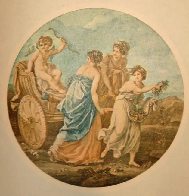 Триумф Амура Гравюра Г Скородумова с оригинала А Кауфман 1780е годы - фото 1