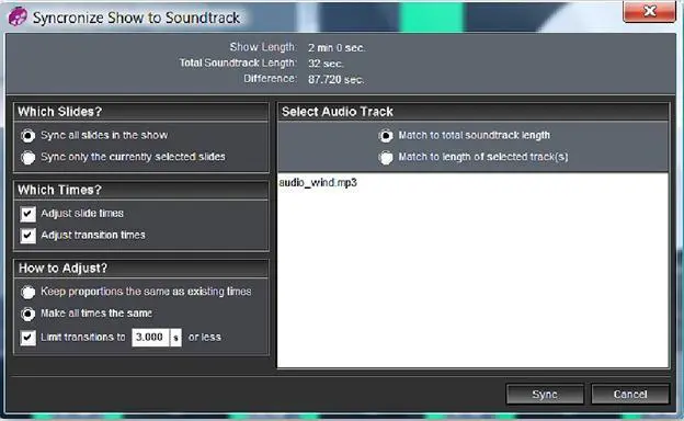 1 Щелкните по AudioЗвук в панели меню 2 Выберите Sync Slides to - фото 197