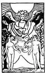 They stand between the Eden trees winged Love hovers overhead while Knowledge - фото 13