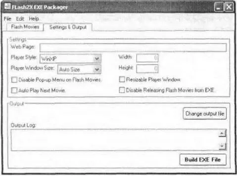 Рис 78Интерфейс программы Flash2X EXE Packager Утилита позволяет запаковать - фото 68