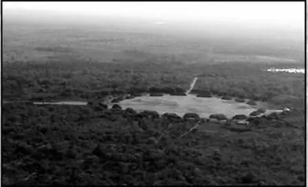 An aerial shot of the Kuikuro settlement with its circular plaza and domed - фото 50