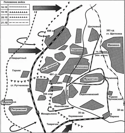 Оборона Сталино в октябре 1941 г Наступательные операции войск 37й армии - фото 4