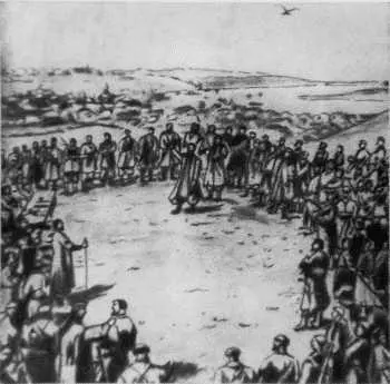 Войсковой круг со старинного рисунка Карта России при Петре I Русские - фото 1