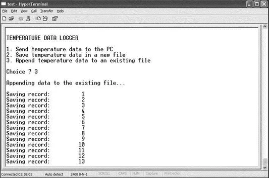 Figure 718 Saving temperature records on an SD card with Option 3 CHAPTER 8 - фото 252