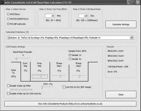 Figure 914 Output of the CAN Baud Rate Calculator program Clicking the - фото 310