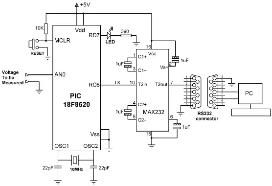 Figure 1013 Circuit diagram of the project The program listing RTOS3C of - фото 328