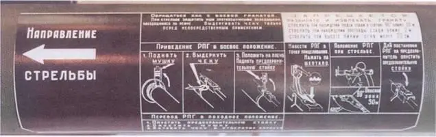 Этикетка пускового устройства РПГ26 На стойке диоптра имеется не два а три - фото 119