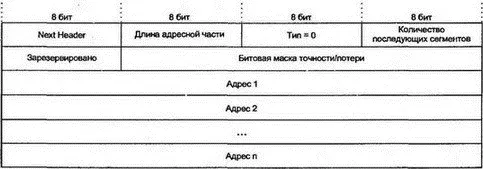 Рис 224Заголовок Routing типа 0 Как и в IP версии 4 конечной точкой - фото 221