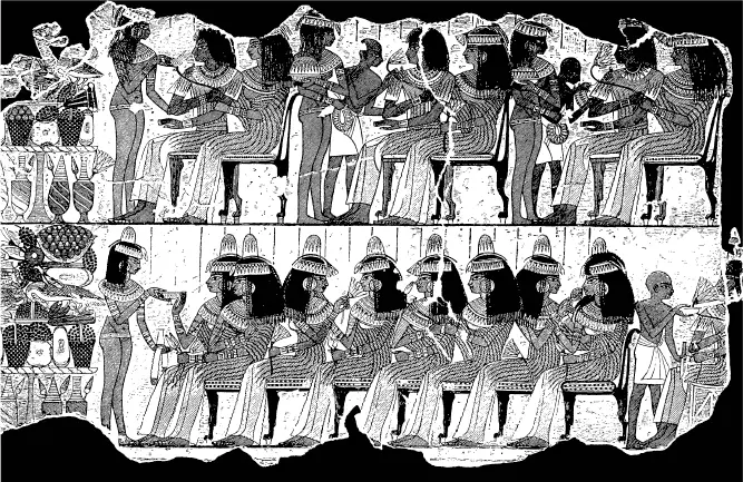 Египетские женщины на пиру Настенный рисунок фиванской гробницы из Британского - фото 155