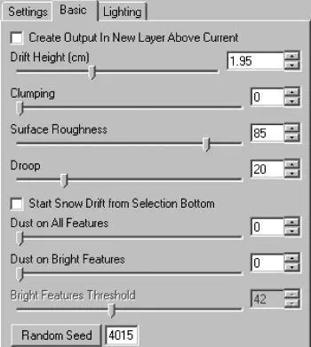 Рис 246 Вкладка Basic Основные окна настроек фильтра Snow Drift Снежный - фото 52