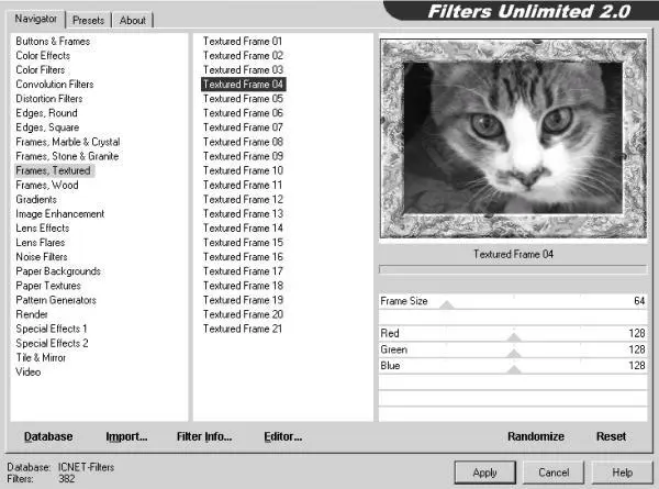 Рис 101 Окно Filters Unlimited Выбрав оптимальные настройки фильтра можно - фото 394