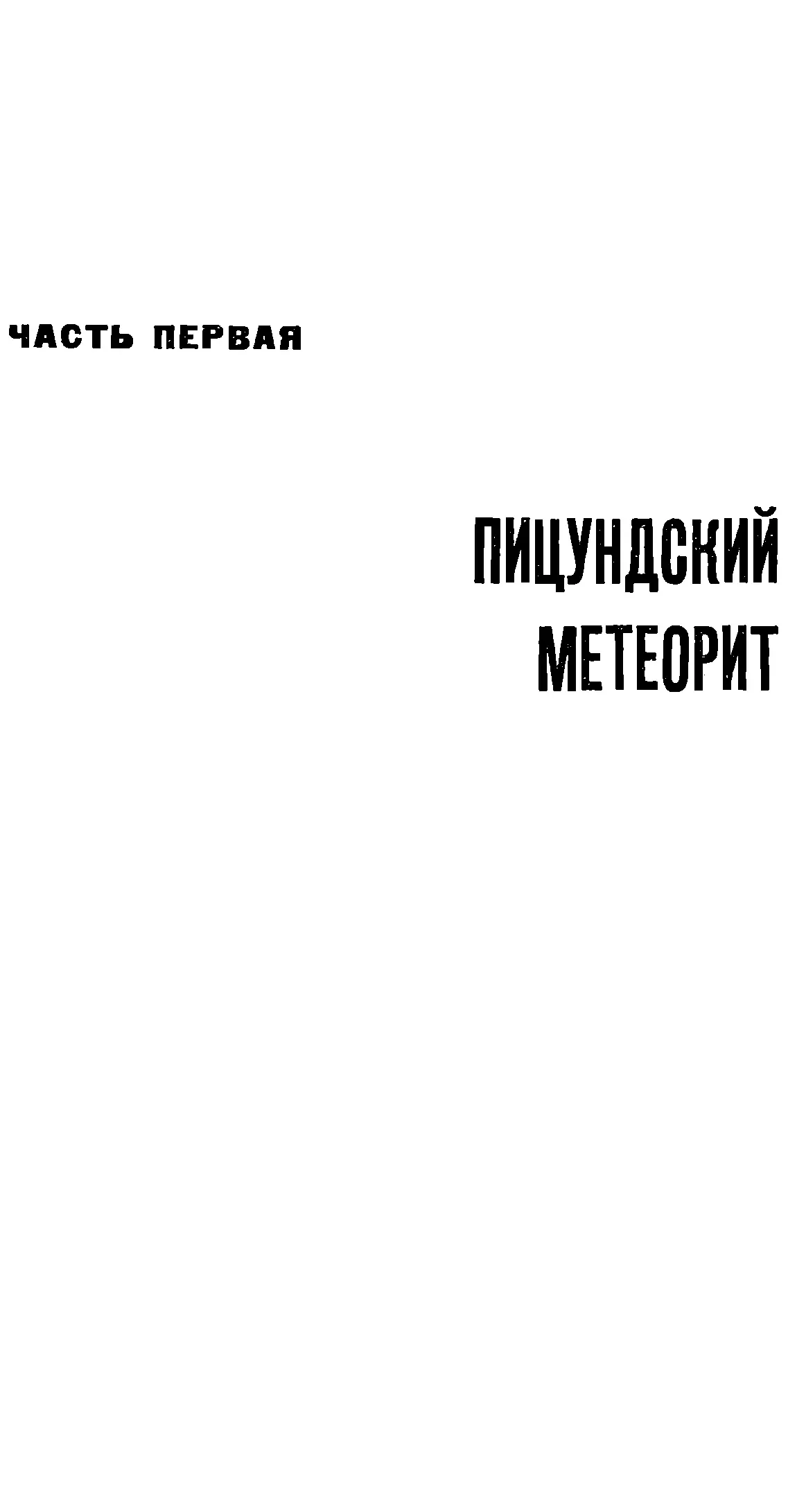 ЧАСТЬ ПЕРВАЯ ПИЦУНДСКИЙ МЕТЕОРИТ Глава первая Гипотеза профессора Панфилова - фото 2