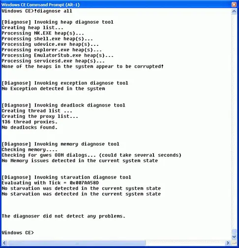 Figure 44Diagnosing a runtime image with CEDebugX The diagnose allcommand - фото 38