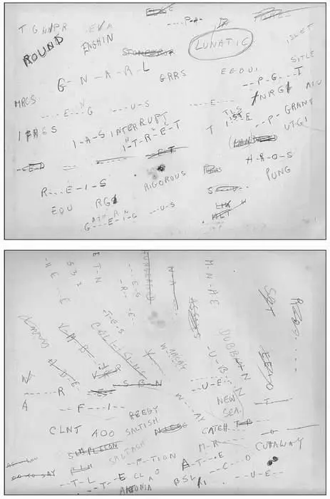 Two pages of random word puzzles probably the rough work for a crossword So - фото 12