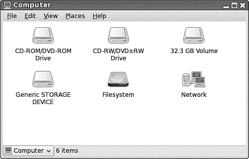 FIGURE 23 Use Nautilus Fedoras GUI file manager to navigate through the - фото 33