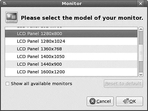 FIGURE 36 You can scroll to select a new monitor to use for your X sessions - фото 46