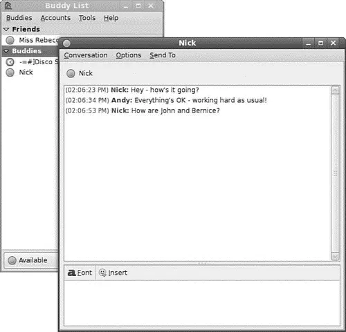 FIGURE 512 Pidgin the new name for GAIM allows you to send instant messages - фото 64